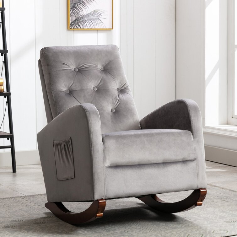 Gemma Violet Living Room Rocking Chair, Comfortable Rocker Fabric